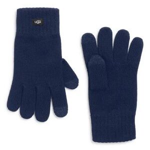 UGG knit Navy tech wool blend Gloves brand NEW
